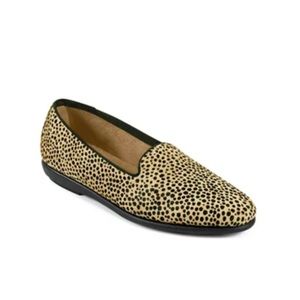 Aerosoles Betunia Ballet Flats Leather Calf Hair Slip On Shoes Round Almond Toe